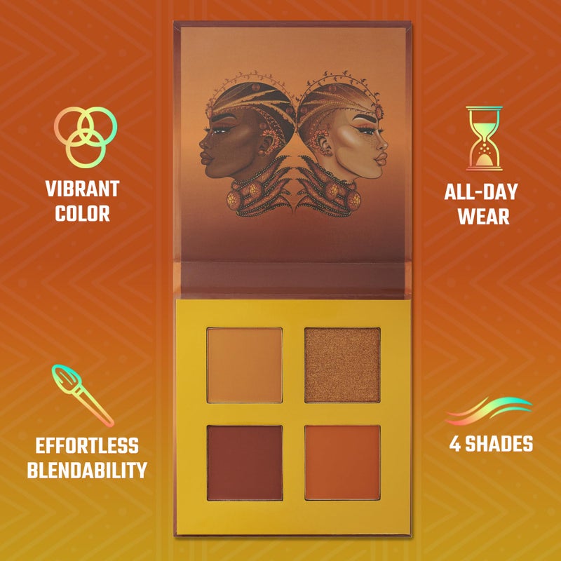 Juvia's Place Rebel Quad Honey Eyeshadow Palette - Shades of 4, Professional Eye Makeup, Pigmented Makeup Palette for Eye Color & Shine, Pressed Eyeshadow Cosmetics - Image 4