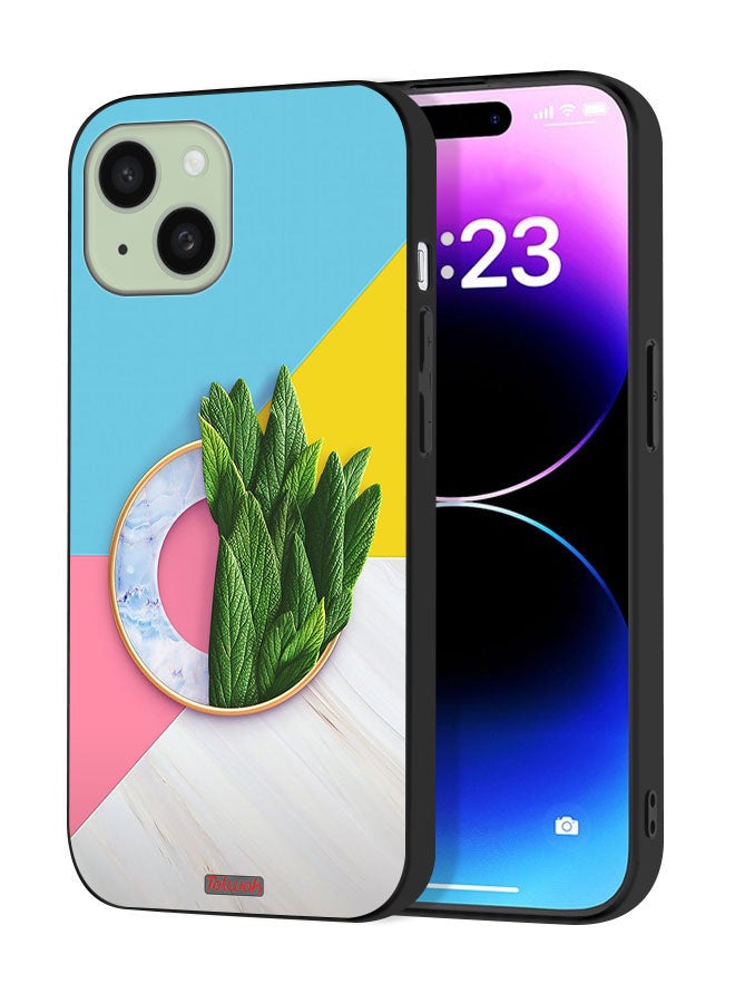 Tolwak Apple iPhone 15 Protective Case Cover Leaves Abstract Pattern - Image 1