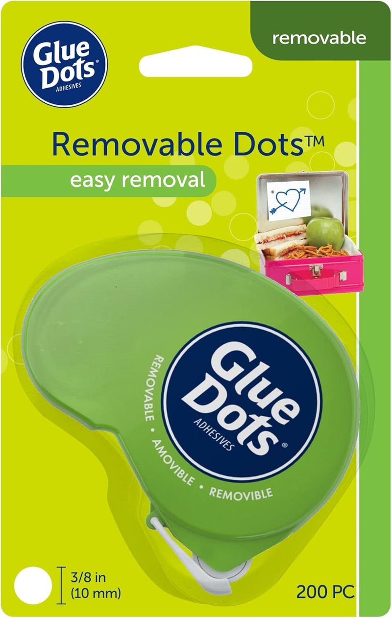 Glue Dots , Removable Dots Dot N' Go Dispenser, Double-Sided, 3/8", .38 Inch, 1200 Dots, DIY Craft Glue Tape, Sticky Adhesive Glue Points, Liquid Glue Alternative, Clear, 6 Pack - Image 2