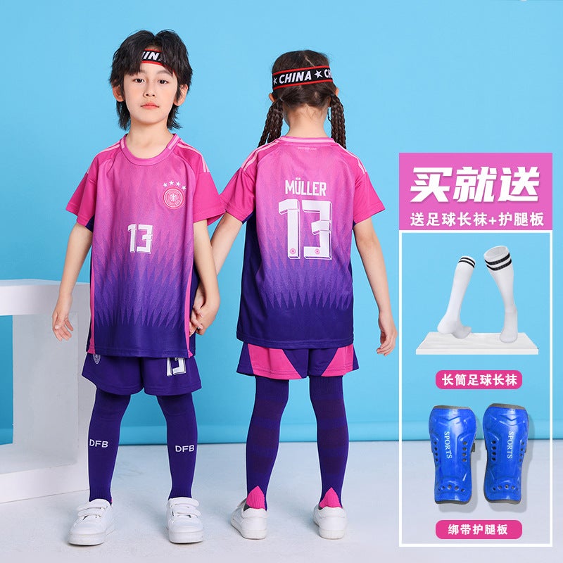 Children''s Football Uniform suit Boys Messi Ronaldo Jersey Primary School Girls Class Competition Training Team Uniform Printing - Image 1