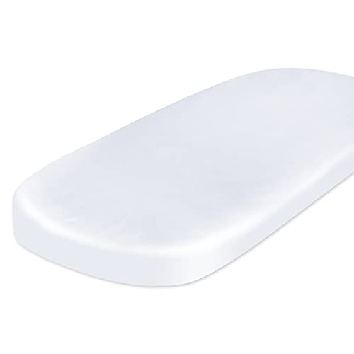 Coldwind Satin Bassinet Sheet Soft Silk Bassinet Sheets for Baby Hair, Fit for Oval Rectangle and Hourglass Bassinet Mattress, Fitted Bassinet Sheets for Baby Girl Boy White Bassinet Sheets - Image 1
