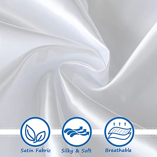 Coldwind Satin Bassinet Sheet Soft Silk Bassinet Sheets for Baby Hair, Fit for Oval Rectangle and Hourglass Bassinet Mattress, Fitted Bassinet Sheets for Baby Girl Boy White Bassinet Sheets - Image 2