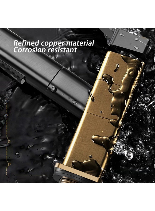 Mandy All-Copper Pull-Out Faucet, Gray Kitchen Faucet, Industrial Commercial Stainless Steel Kitchen Sink Faucet, Suitable for Washbasin, Basin, Hot and Cold Water Bathroom, Toilet, Washbasin Faucet (With 80 Cm Water Inlet Pipe) - Image 4