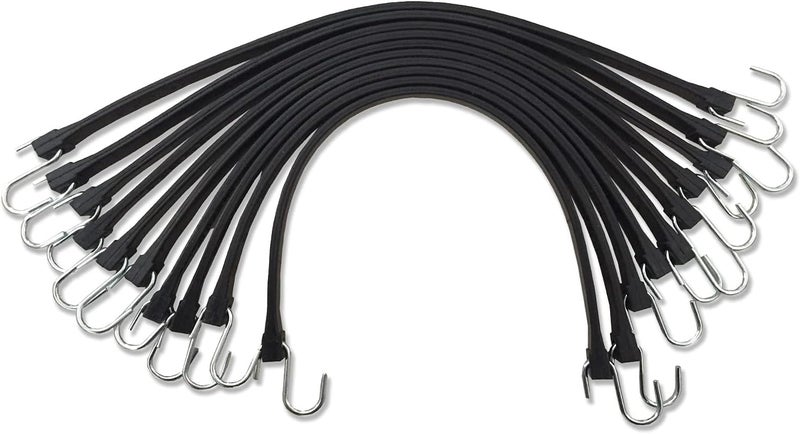 HOXWELL 31" Rubber Bungee Cords with Hooks, Heavy Duty EPDM Bungee Cord with 150% Max Stretch, Heavy Duty Bungee Straps for Securing Tarps, Canvases, Cargo, Motorcycle, Weatherproof, Pack of 10 - Image 1