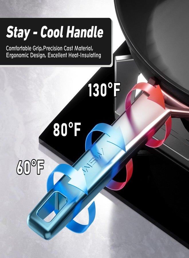 MsMk 7 inch Small Nonstick Frying Pan with Lid, Non stick Egg Omelet Skillet, PFAS & PFOA Free Non-Toxic, Induction Skillet, Oven Safe to 700°F Pan for Cooking, Dishwasher Safe - Image 3