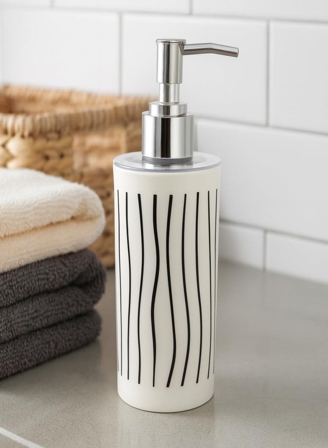 Bigining™ Refillable Empty Soap Dispenser Bottle Set with Pump for Handwash in Bathroom Kitchen Sink, White Plastic Body and Chrome Finish top (Pack of 2 Bottles,Multipattern,) - Image 3