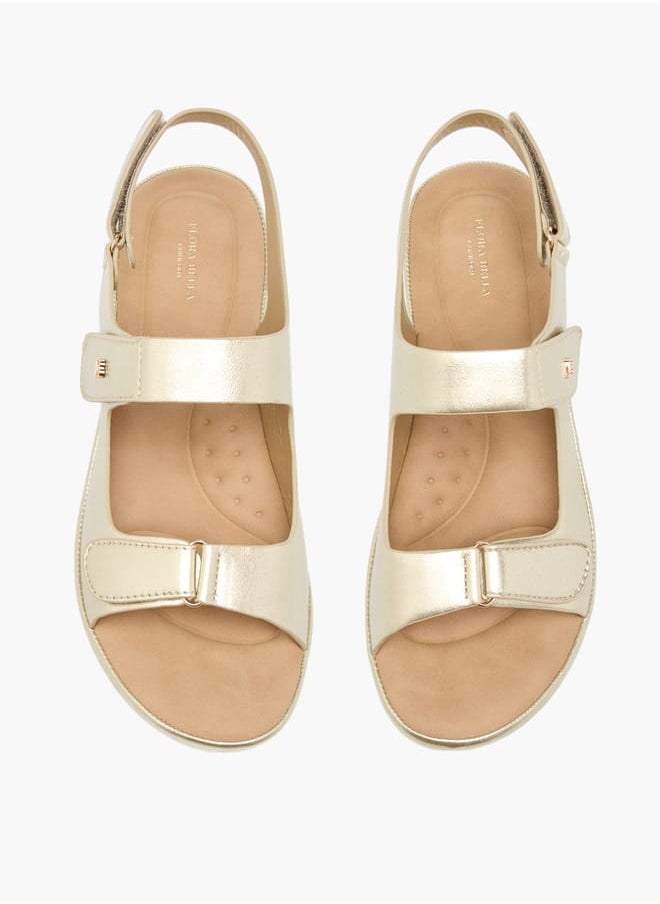 Flora Bella By Shoexpress Women Solid Sandals with Hook and Loop Closure  - Image 1
