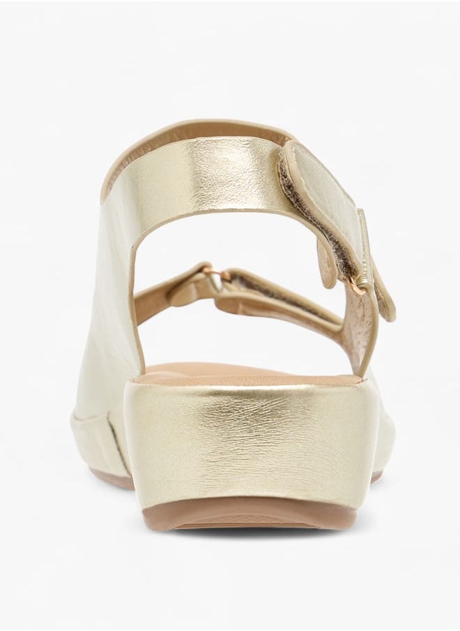 Flora Bella By Shoexpress Women Solid Sandals with Hook and Loop Closure  - Image 4