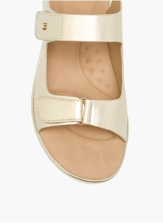 Flora Bella By Shoexpress Women Solid Sandals with Hook and Loop Closure  - Image 3