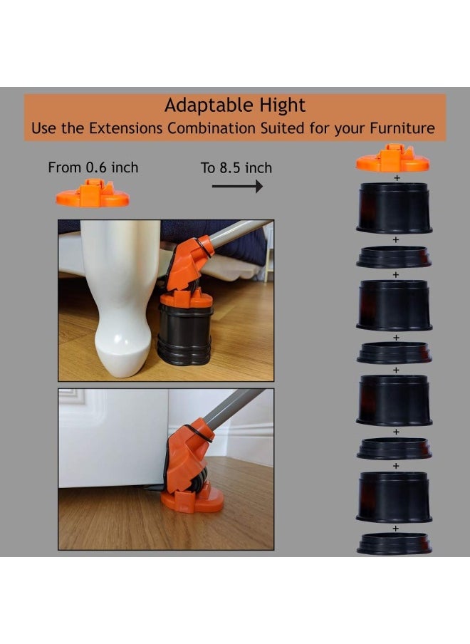 Generic - Mouzie Heavy Duty Furniture Lifter 4 Appliance Roller Sliders With 660 Lbs Load Capacity Wheels Adjustable Height Lifting Tool Lever Suitable For Safe And Easy Moving Of Couches Sofas Refrigerators Mo - Image 1