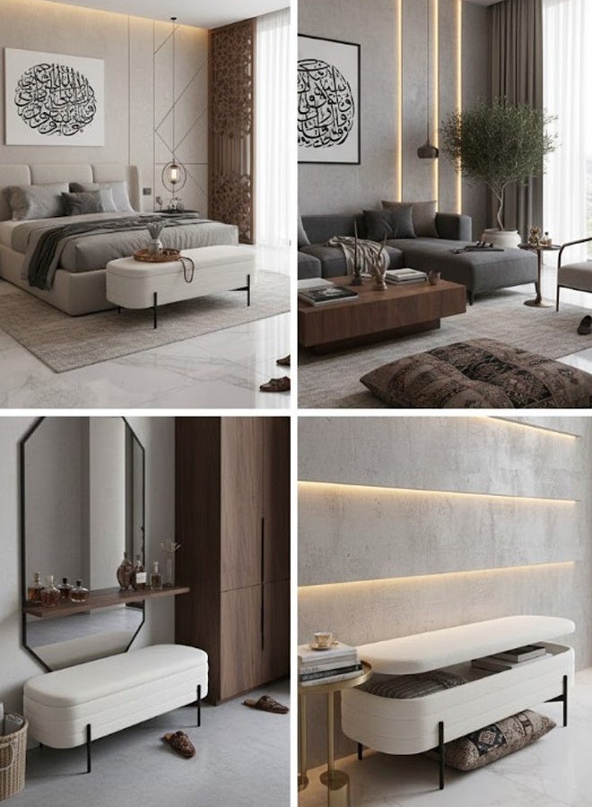 Living Modern Storage Bench For Bedroom, Living Room 120x46x40 CM - Image 4