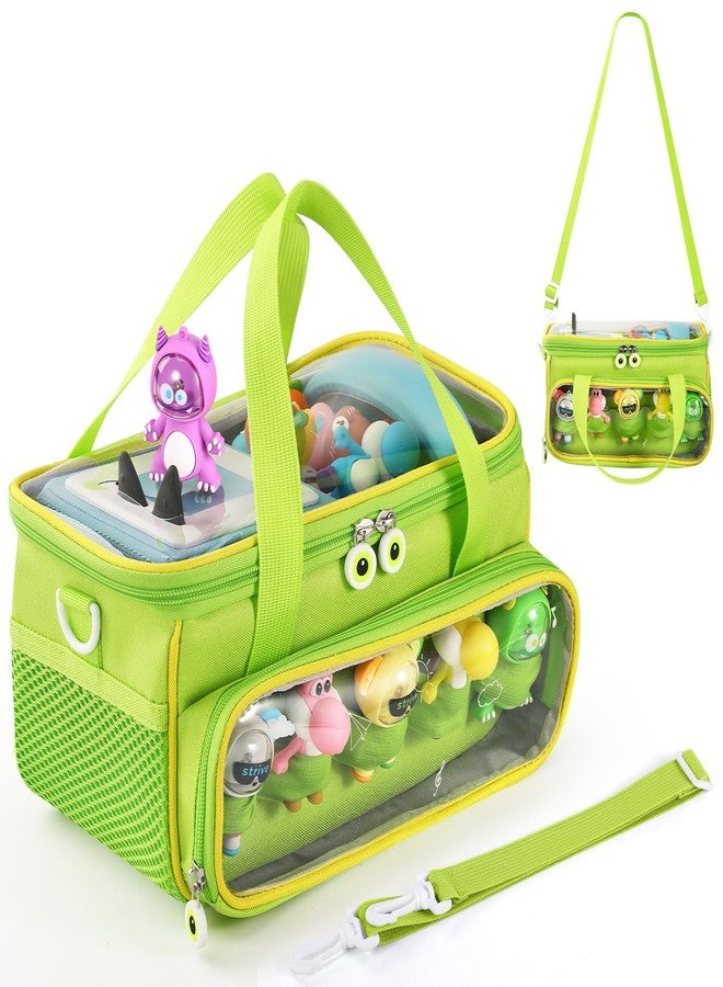OUKNAK Carrying Case for Toniebox, Storage Carrier Bag for Tonie Characters with Shoulder Strap and Handle, Home Outdoor Hand Bag for Tonies Toniebox 2 Audio Player and Dolls (Green) - Image 1