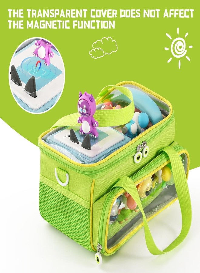 OUKNAK Carrying Case for Toniebox, Storage Carrier Bag for Tonie Characters with Shoulder Strap and Handle, Home Outdoor Hand Bag for Tonies Toniebox 2 Audio Player and Dolls (Green) - Image 5