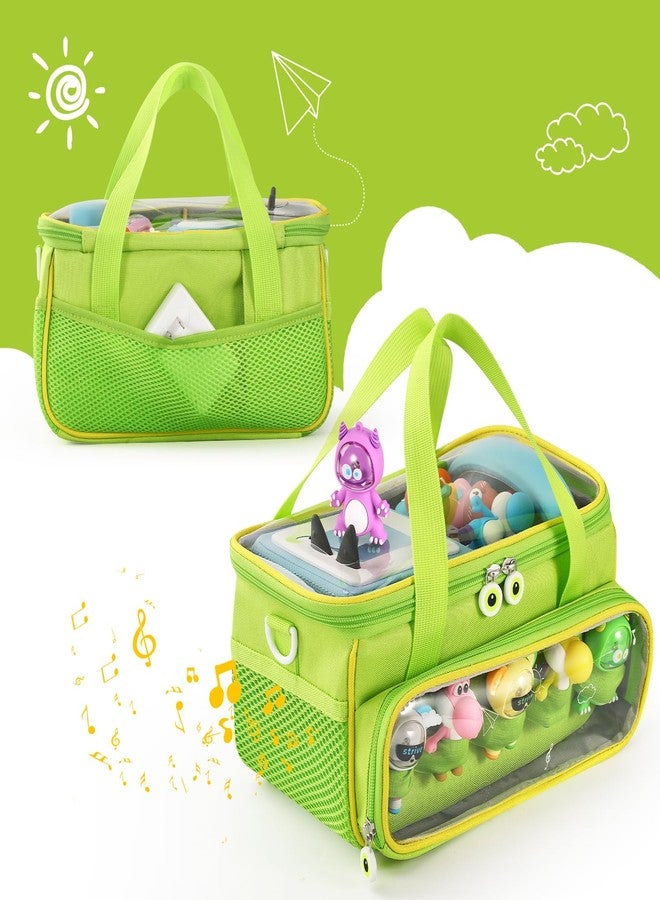 OUKNAK Carrying Case for Toniebox, Storage Carrier Bag for Tonie Characters with Shoulder Strap and Handle, Home Outdoor Hand Bag for Tonies Toniebox 2 Audio Player and Dolls (Green) - Image 4