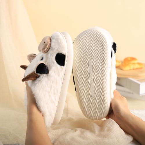 Gaolinci Cartoon Cow Cotton Slippers Winter Indoor Outdoor Slippers for Women Wrap Heel US 95105 - Image 3