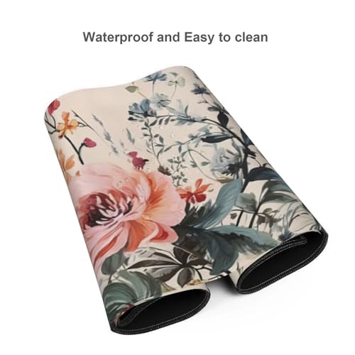 KOBWOPI 35.4 x 15.7 in, Waterproof XXL Large Mouse Pad for Desk, Extended Keyboard Mouse Mat for Computer Office, Big Laptop Mouse pad, Gaming Pc-Weeds and Flowers - Image 4