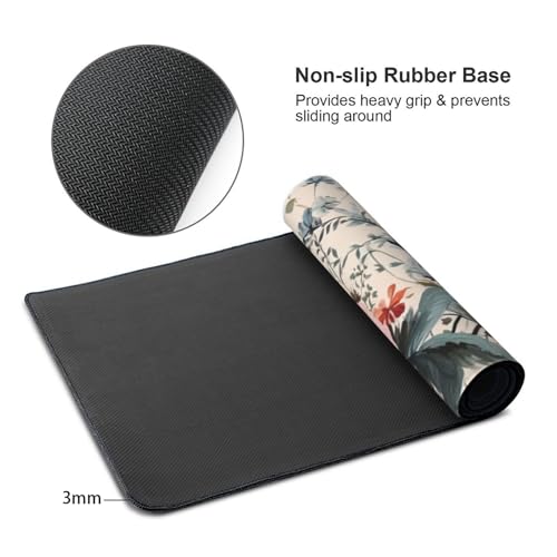 KOBWOPI 35.4 x 15.7 in, Waterproof XXL Large Mouse Pad for Desk, Extended Keyboard Mouse Mat for Computer Office, Big Laptop Mouse pad, Gaming Pc-Weeds and Flowers - Image 3