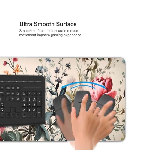 KOBWOPI 35.4 x 15.7 in, Waterproof XXL Large Mouse Pad for Desk, Extended Keyboard Mouse Mat for Computer Office, Big Laptop Mouse pad, Gaming Pc-Weeds and Flowers - Image 5