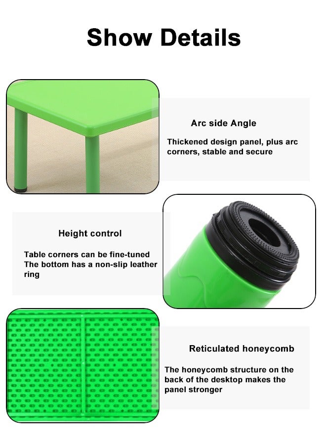 جساي تويز قطعتا أطفال بلاستيك مستطيل منضدة روضة أطفال سميكة مكتب تعليم الأطفال - Image 3