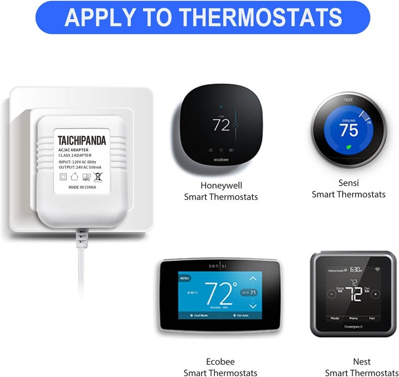 TAICHIPANDA 24 Volt Transformer, C Wire Adapter for Nest Honeywell Ecobee and Sensi Thermostat, Doorbell Transformer Compatible with Wyze Video Doorbell - Image 5