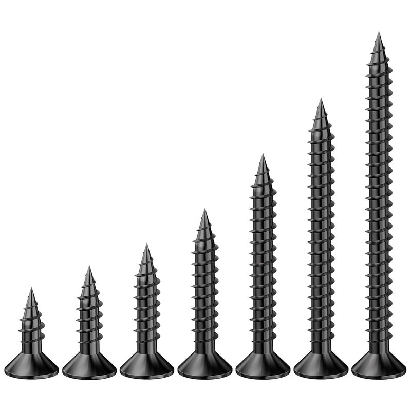Wensilon Store (600Pcs) #8x5/8 Black Wood Screw Quick Metal Self Tapping Flat Head - Image 3