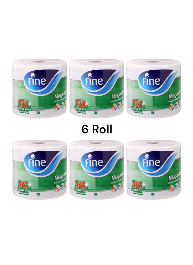 Fine High quality mega roll tissues 350 meters * 6 rolls 
