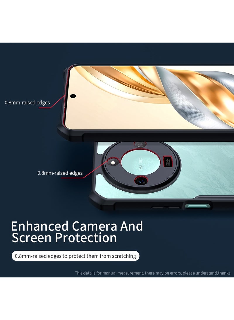 For Honor X9C Smart Cover Case, Camera Lens Protection Back Cover, TPU+PC Shockproof Bumper Mobile Phone Case, Transparent Anti-Yellowing Slim Fit Protective Casing - Image 2