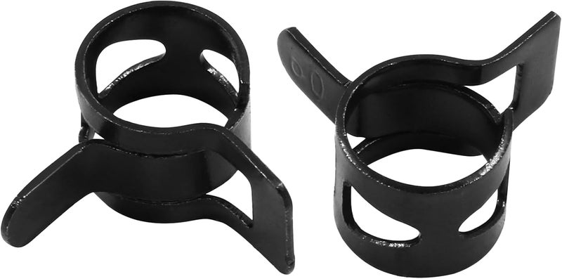 Rierdge 40 Pcs 0.35 Inch ID Spring Band Type Clamps, 9mm Fuel Hose Clamps Fasteners, Black Spring Hose Clip for Fuel Hose Line Water Pipe Air Tube Hose - Image 3