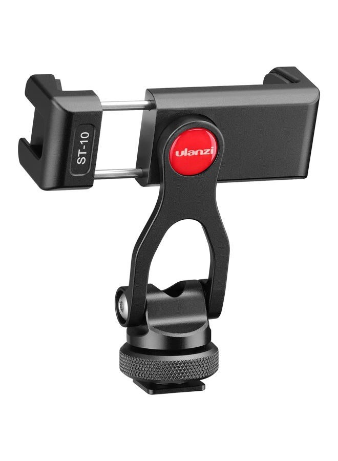 Ulanzi Metal Phone Tripod Mount ST-10, Universal 360° Smartphone Adapter with 2 Cold Shoe Mount, Adjustable Cell Phone Clamp Stand Holder, Compatible with iPhone, Samsung Galaxy and All Phones - Image 1