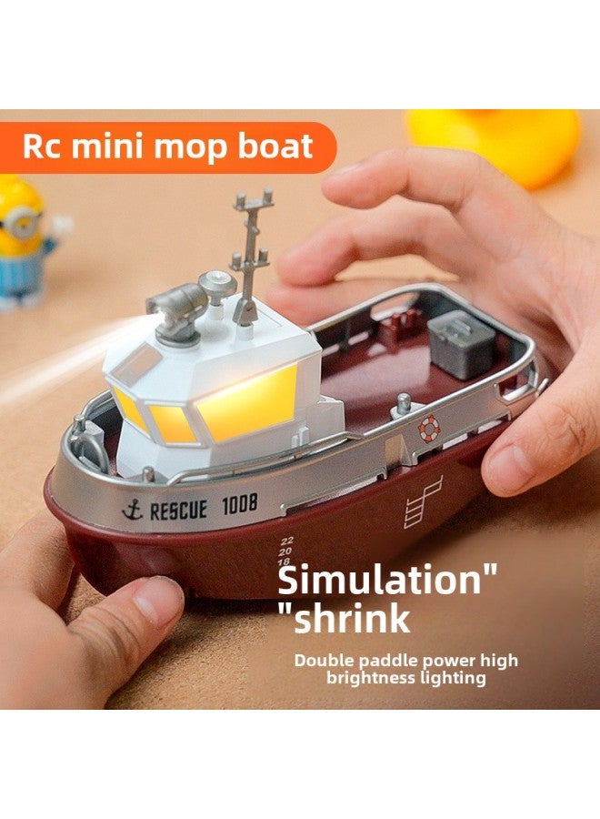 1:32 Remote Control Ship Mini Charging High-speed Speedboat Rc Remote Control Boat Tugboat Toy Launching Model Boat-Color:S820 Brown  - Image 2