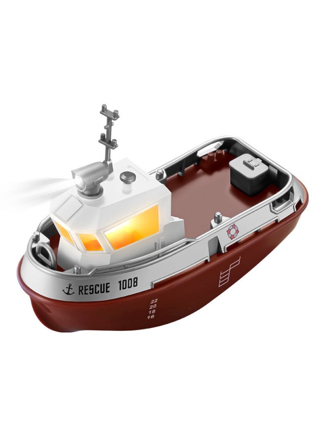 1:32 Remote Control Ship Mini Charging High-speed Speedboat Rc Remote Control Boat Tugboat Toy Launching Model Boat-Color:S820 Brown  - Image 1
