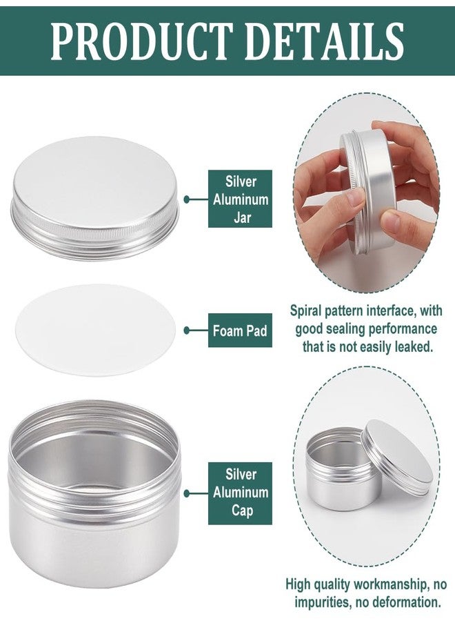 BENECREAT 10 Pack 5 OZ Tin Cans Screw Top Round Aluminum Cans Screw Lid Containers - Great for Store Spices, Candies, Tea or Gift Giving (Platinum) - Image 4