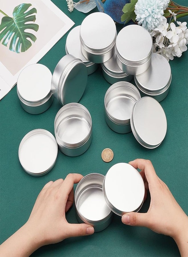 BENECREAT 10 Pack 5 OZ Tin Cans Screw Top Round Aluminum Cans Screw Lid Containers - Great for Store Spices, Candies, Tea or Gift Giving (Platinum) - Image 3