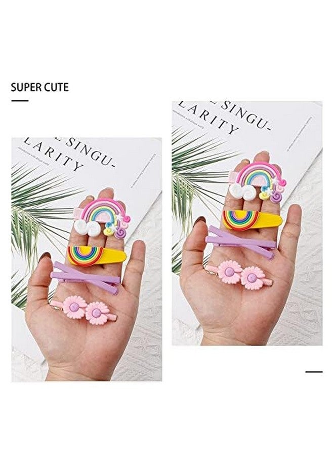 Blubby 14 PCS Hair Clips for Girls - Non-Slip Baby Barrettes in Cute Solid Rainbow Flower Fruit Dessert Designs, Perfect Hair Accessories for Toddlers and Kids (Multicolor) - Image 2