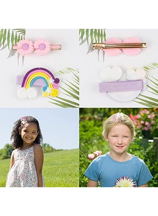 Blubby 14 PCS Hair Clips for Girls - Non-Slip Baby Barrettes in Cute Solid Rainbow Flower Fruit Dessert Designs, Perfect Hair Accessories for Toddlers and Kids (Multicolor) - Image 3