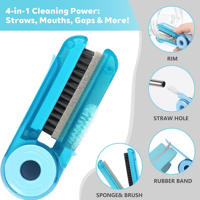 Sosmar 6 Pack Water Bottle Cleaner Stanley Cup Cleaner Brush Kit with Long Silicone Bottle Brush 3 Size Straw Cleaner Brush 4 in 1 Bottle Gap Cleaner Tumbler Sports Water Bottle - Image 5