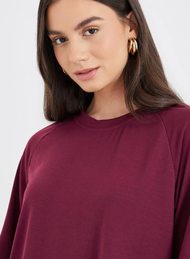 Take Two Take Two Solid Casual T-Shirt and Pants Co-Ords