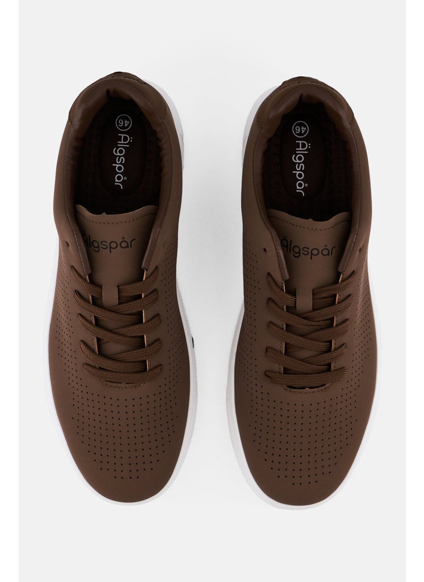 Algspar Men R240619 Lace Up Casual Shoes, Brown  - Image 3