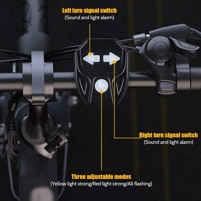 Bike Turn Signals 5-Mode USB Rechargeable Waterproof LED - Hand-Free Remote Control Bike Tail Light for Night Riding, Commuter Cycling Safety - Image 4
