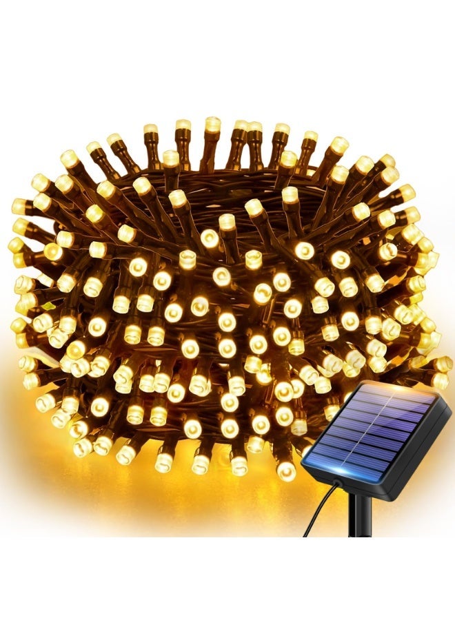 مصباح يعمل بالطاقة الشمسية بطول 39 قدمًا بقوة 100 وات مع شحن USB، مصابيح سلسلة للحديقة الخارجية تعمل بالطاقة الشمسية، مقاومة للماء، مصابيح شجرة تعمل بالطاقة الشمسية، مناسبة للفناء والحديقة والحفلات وديكورات عيد الميلاد، ضوء أبيض دافئ. - Image 1