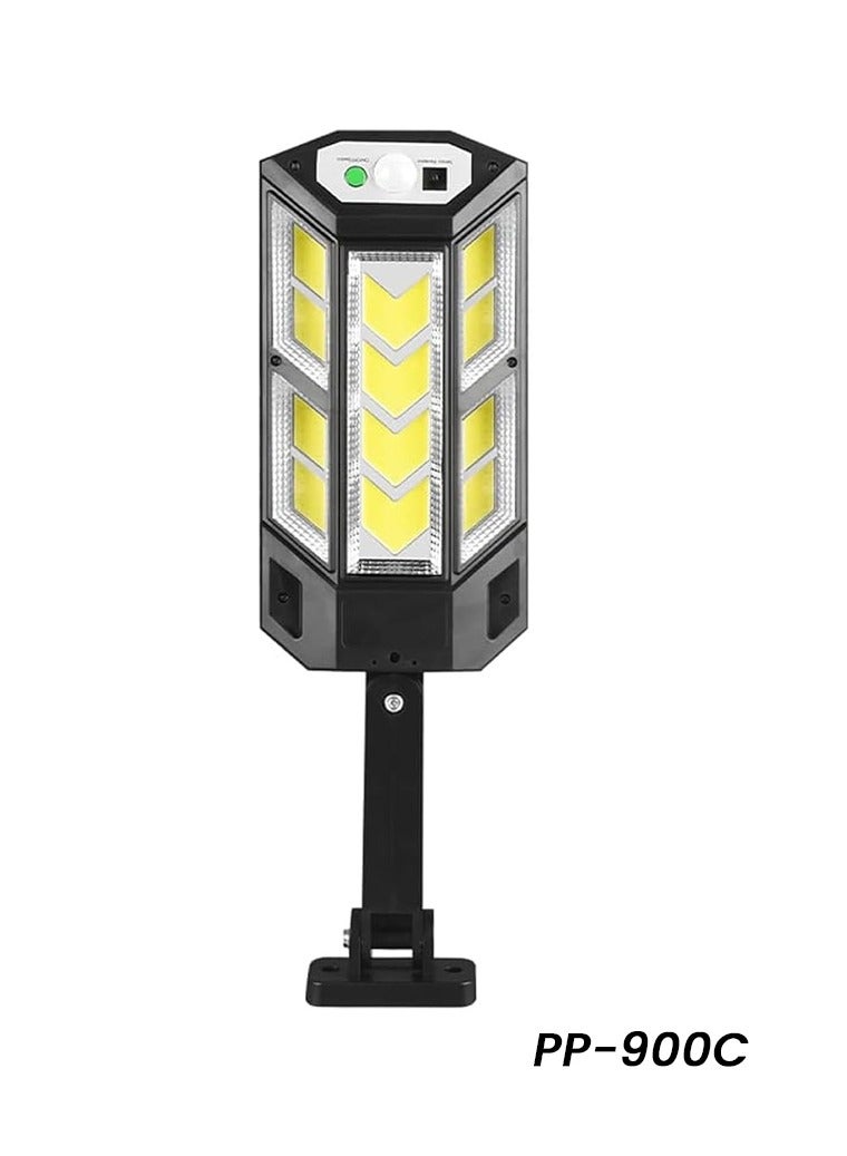 مصباح حائطي يعمل بالطاقة الشمسية LED مع جهاز تحكم عن بعد - مصباح خارجي مقاوم للماء مع مستشعر حركة، 3 أوضاع إضاءة وزاوية قابلة للتعديل للحديقة والفناء والجراج - Image 1