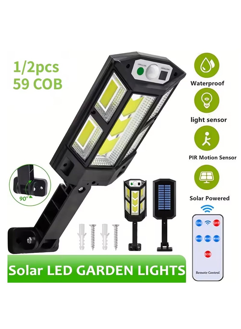 مصباح حائطي يعمل بالطاقة الشمسية LED مع جهاز تحكم عن بعد - مصباح خارجي مقاوم للماء مع مستشعر حركة، 3 أوضاع إضاءة وزاوية قابلة للتعديل للحديقة والفناء والجراج - Image 5
