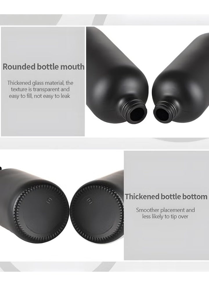 EETU Soap Dispenser Set,2PCS 500ml/17oz Handheld Soap Dispenser and Dishwasher with Bamboo Box,Soap Dispenser for Kitchen and Bathroom Sink (Black Matte) - Image 3