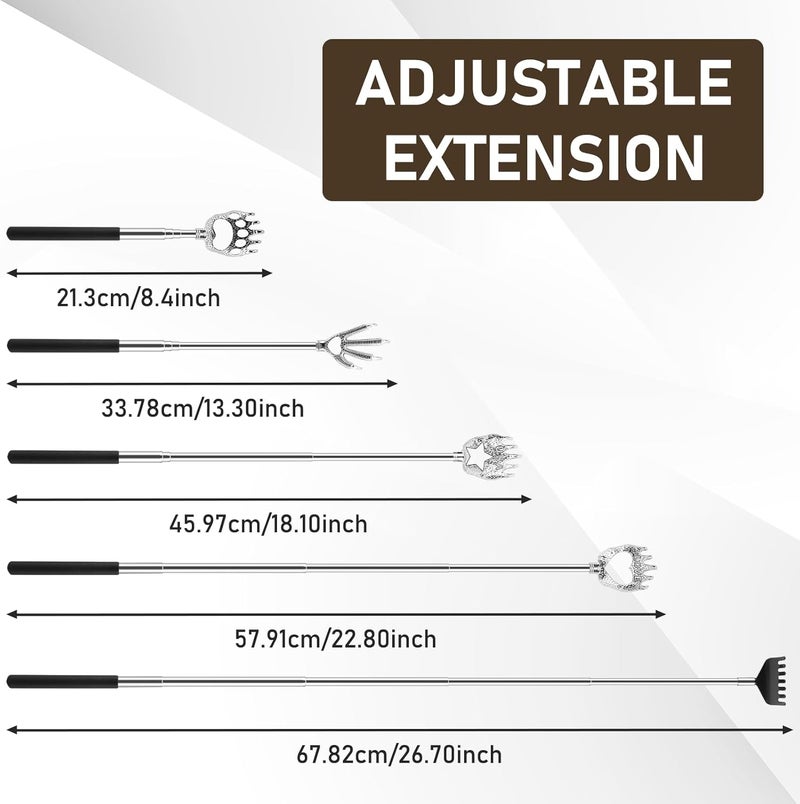 SIKEMAY 5 Pack Back Scratcher - Adjustable Telescoping Scratchers for Men, Women, and Teens - Perfect Gift for Any Occasion - Image 3