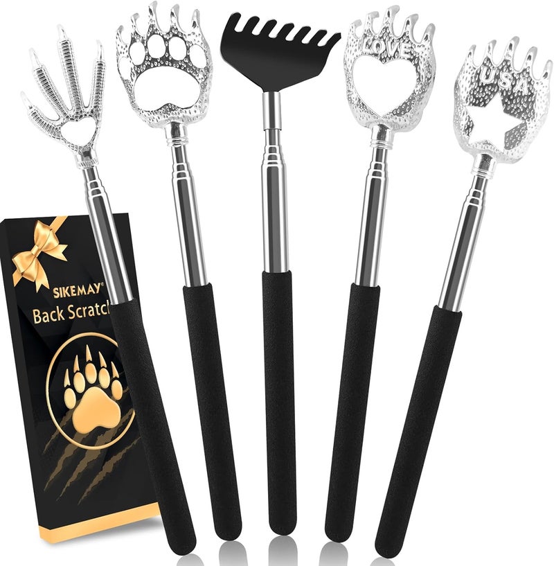 SIKEMAY 5 Pack Back Scratcher - Adjustable Telescoping Scratchers for Men, Women, and Teens - Perfect Gift for Any Occasion - Image 1