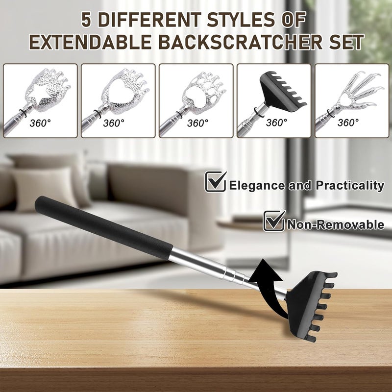 SIKEMAY 5 Pack Back Scratcher - Adjustable Telescoping Scratchers for Men, Women, and Teens - Perfect Gift for Any Occasion - Image 2