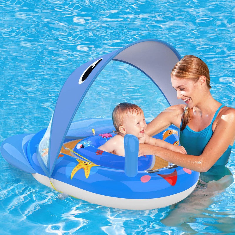 Inflatable baby sunshade seat ring blue - Image 2