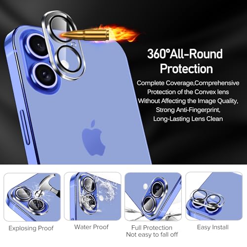 ivoler 4-Pack Camera Lens Protector for iPhone 17 6.3"/ iPhone 16 6.1”/16 Plus 6.7” Screen Protector Tempered Glass [Case Friendly][New Rersion],Scratch-Resistant,Clear+Black Circle - Image 3