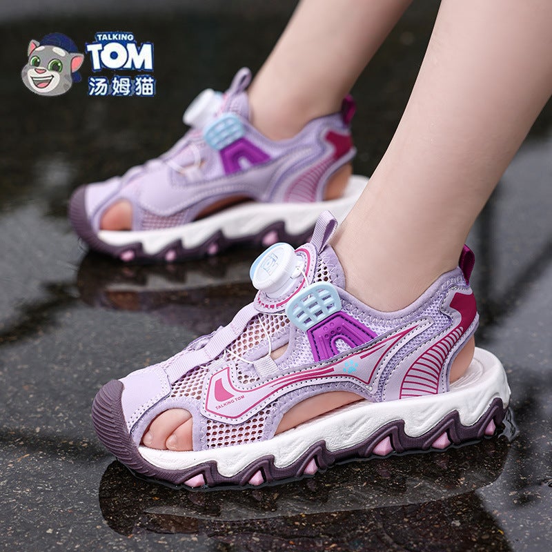 Tom Cat Boys' Closed-Toe Sandals 2025 Style For Older Boys With Button Soft Sole Sports Beach Shoes - Image 5