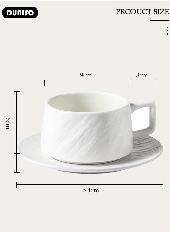 DUNISO Tea Cup and Saucer Set,  Porcelain Espresso Coffee Cup with Saucer, Ceramic Tea and Coffee Mugs for Home,Office Elegant Afternoon Tea and Artful Coffee Enjoyment  - Image 4